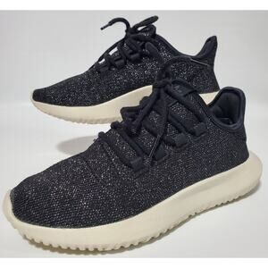Adidas Womens Tubular Shadow Glitter Knit Sneaker Size 6 Black/White AC8028